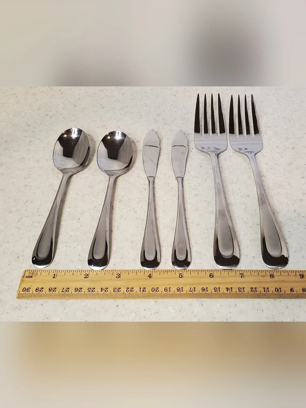 Oneida Satin Sand Dune 6 Pc Serving Flatware Set Forks Spreaders Spoons